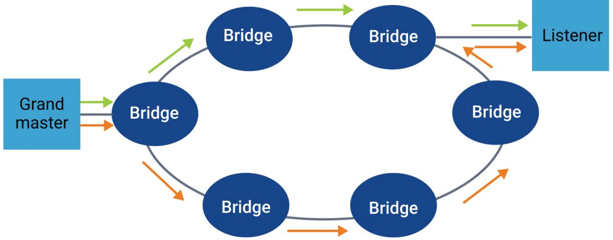 图5a：单一大主控利用单独的路径发送2个副本